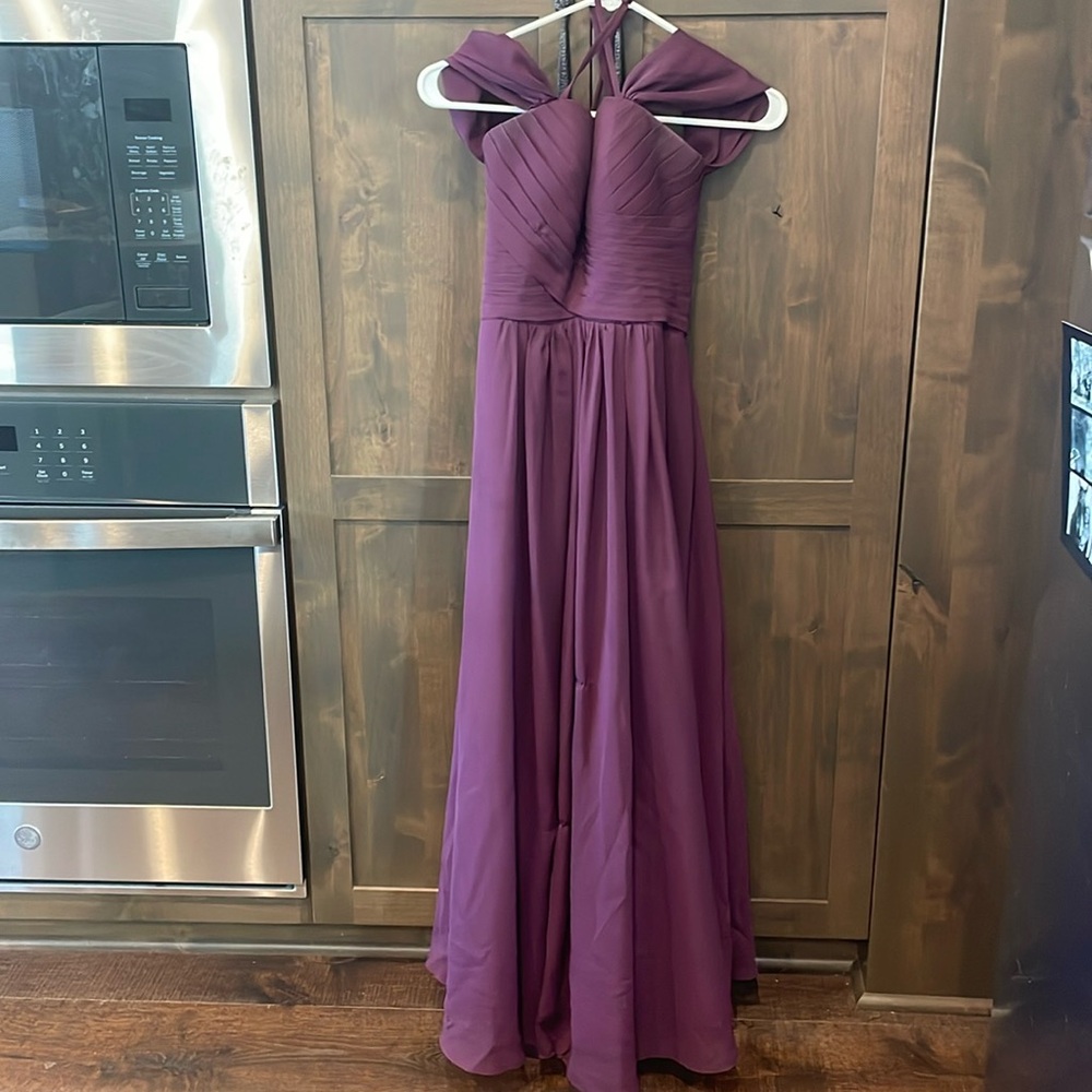 Dark purple corset back bridesmaid dress xs